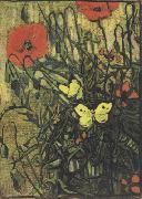 Vincent Van Gogh Poppies and Butterflies (nn04) USA oil painting reproduction